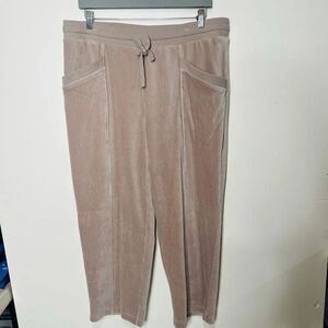 Haven Well Within Taupe Tan Ribbed Straight Leg Lounge Pants Pockets Sz XL